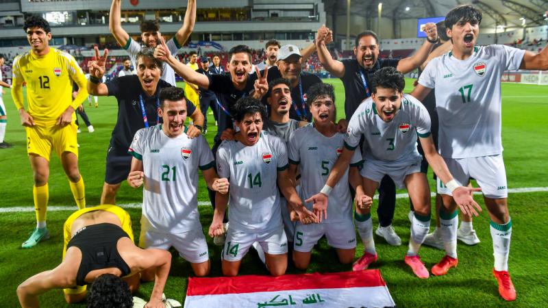 لاعبو العراق وفرحة التأهل إلى أولمبياد باريس