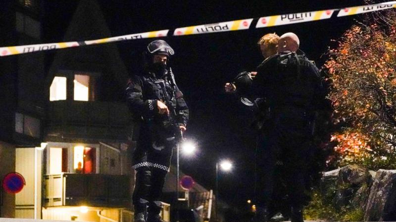 طوق أمني في منطقة كونغسبيرغ بالنرويج بعد أن قتل رجل مسلح بالقوس والنشاب عدة أشخاص (غيتي)