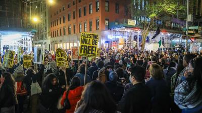 مظاهرة في نيويورك للمطالبة بوقف العدوان الإسرائيلي على غزة