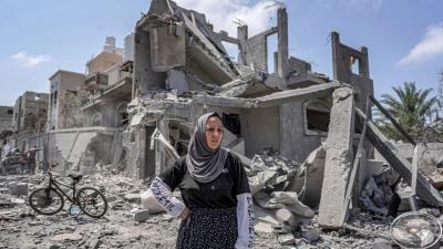 تسعون بالمئة نحو 4 آلاف مبنى على طول الحدود الشرقية لغزة قد دمرت