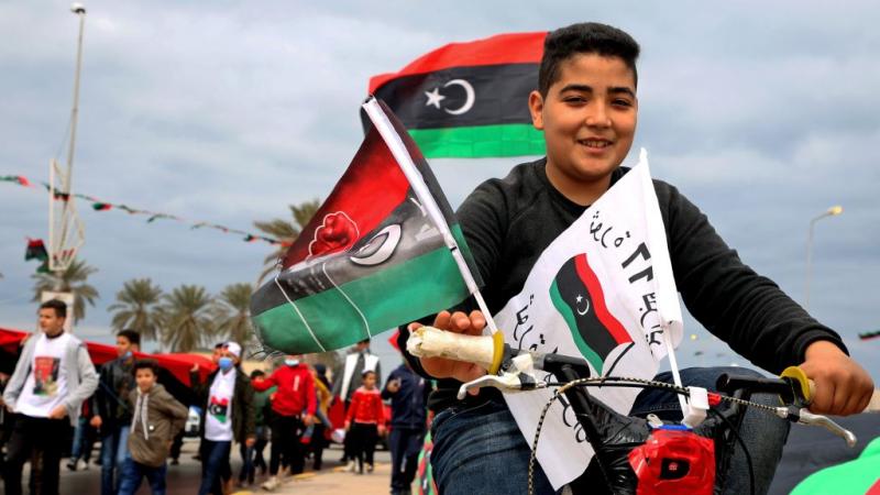 مسيرة احتفالية في العاصمة طرابلس، في 25 فبراير الماضي، في ذكرى الثورة الليبية