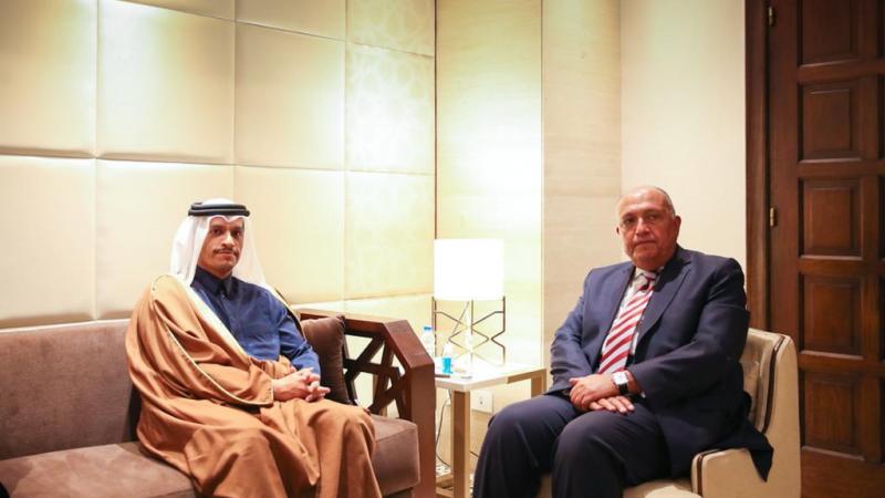 لقاء وزيري خارجية قطر ومصر