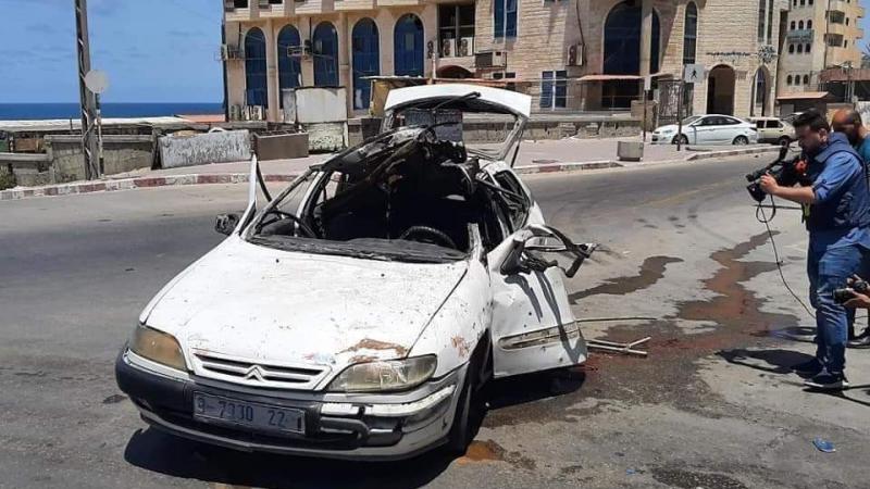 قصف طائرات الاحتلال سيارة مدنية قرب ميناء الصيادين بغزة 