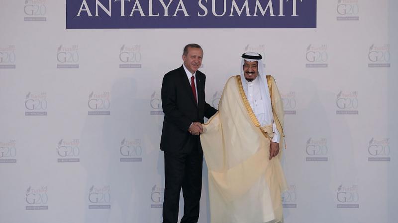 أردوغان والملك سلمان في قمة مجموعة العشرين في أنطاليا