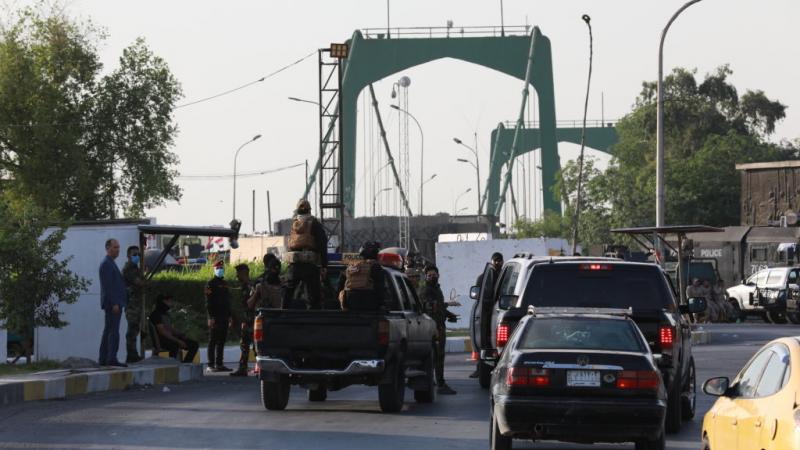 إثر اعتقال مصلح انتشرت عشرات العربات العسكرية التابعة للحشد بالمنطقة الخضراء 