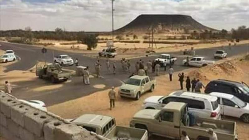 صورة تُظهر وصول قوات حفتر  إلى قاعدة تمنهنت (حساب المركز الاعلامي لعملية بركان الغضب على تويتر)