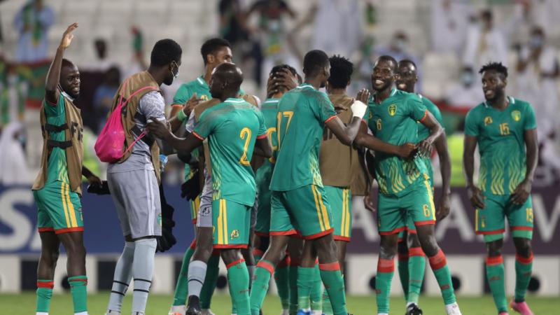 فرحة لاعبي المنتخب الموريتاني بالفوز على اليمن