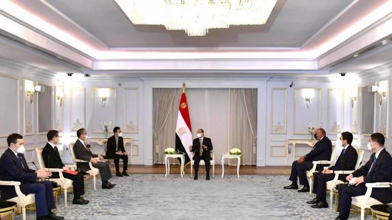 الرئيس المصري خلال لقائه وزير الخارجية الصيني 