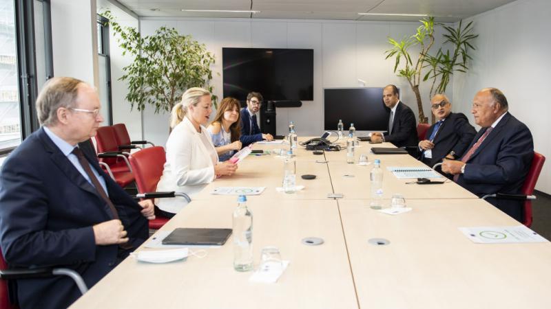التقى شكري عددًا من المسؤولين الأوروبيين للبحث عن حلول لأزمة سد النهضة (غيتي)