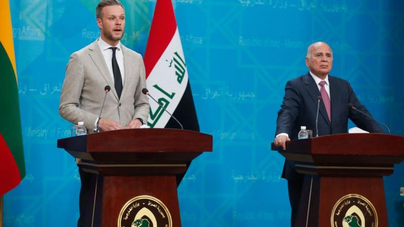 وزير الخارجية العراقي مع نظيره الليتواني
