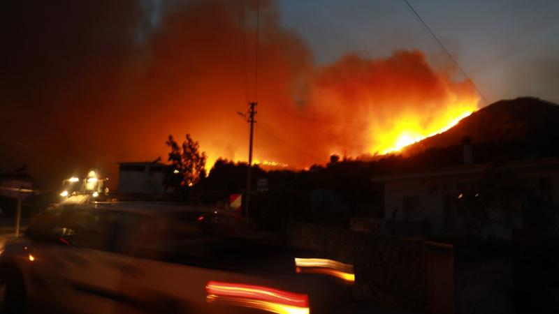 تسببت حرائق الغابات  في اشتعال مساحات شاسعة من سواحل تركيا على البحر المتوسط وبحر إيجه منذ أسبوع (غيتي) 