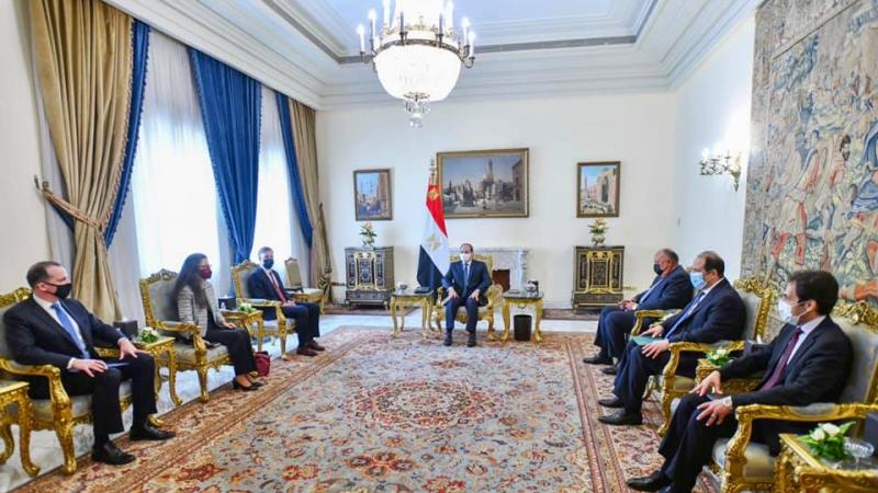 مستشار البيت الأبيض للأمن القومي جايك سوليفان يجتمع مع الرئيس المصري عبد الفتاح السيسي (الرئاسة المصرية- فيسبوك)
