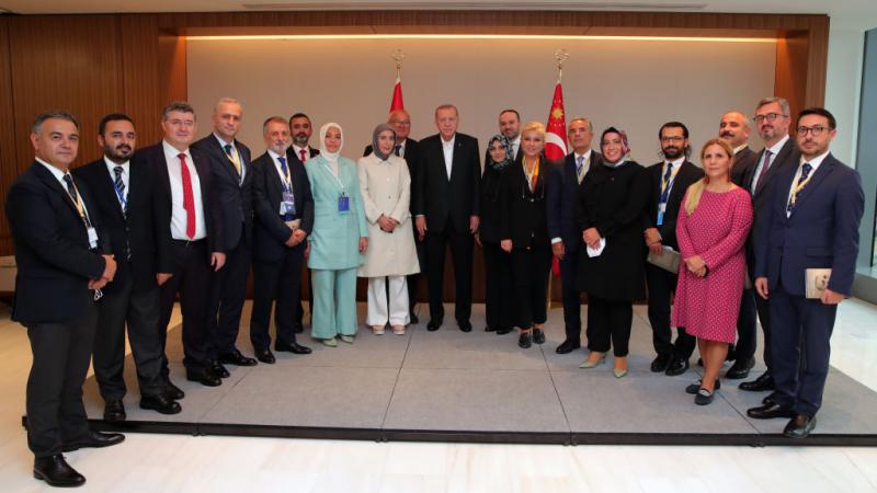 أردوغان يزور البيت التركي في ولاية نيويورك على هامش قمة الجمعية العامة للأمم المتحدة (غيتي)