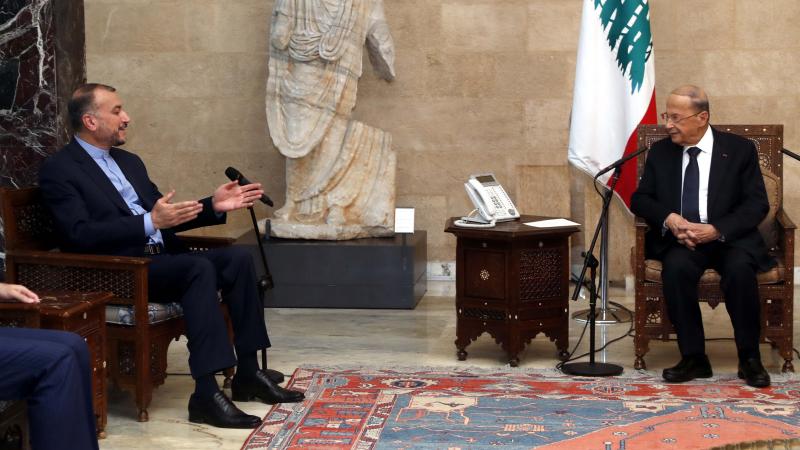 الرئيس اللبناني ميشال عون يلتقي وزير الخارجية الإيراني حسين أمير عبد اللهيان
