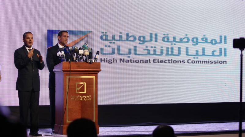 مؤتمر صحافي سابق للمفوضية الوطنية العليا للانتخابات في ليبيا