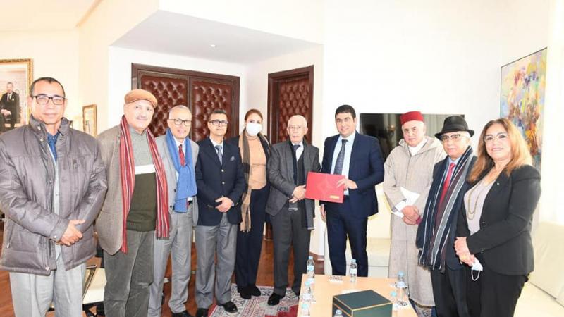 وزير الشباب والثقافة والتواصل في المغرب يستقبل رئيس وأعضاء لجنة تحكيم جائزة المغرب للكتاب لدورة 2021 (وزارة الثقافة المغربية)