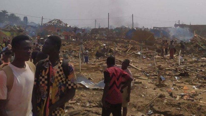 لا يزال عدد ضحايا الانفجار في غانا غير معروف حتى الآن (تويتر)
