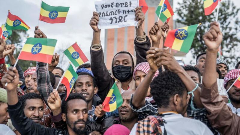 نظّم مسلمون في العاصمة الإثيوبية أديس أبابا تظاهرة للتنديد بأعمال العنف في غوندار - غيتي