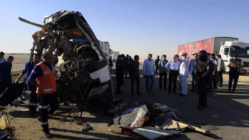 كانت الحافلة تقل 45 راكبًا ومتجهة إلى محافظة القاهرة- تويتر