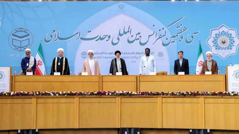 الرئيس الإيراني خلال افتتاح "المؤتمر الدولي للوحدة الإسلامية" الذي تستضيفه طهران - وكالة فارس