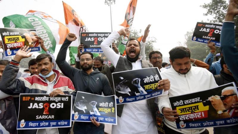 من تظاهرات سابقة في الهند ضد الحكومة لتورطها في قضية بيغاسوس