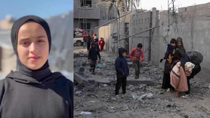 الطفلة رؤى الشمالي تلقي قصيدة شعرية مؤثرة عن غزة - رويترز/ العربي